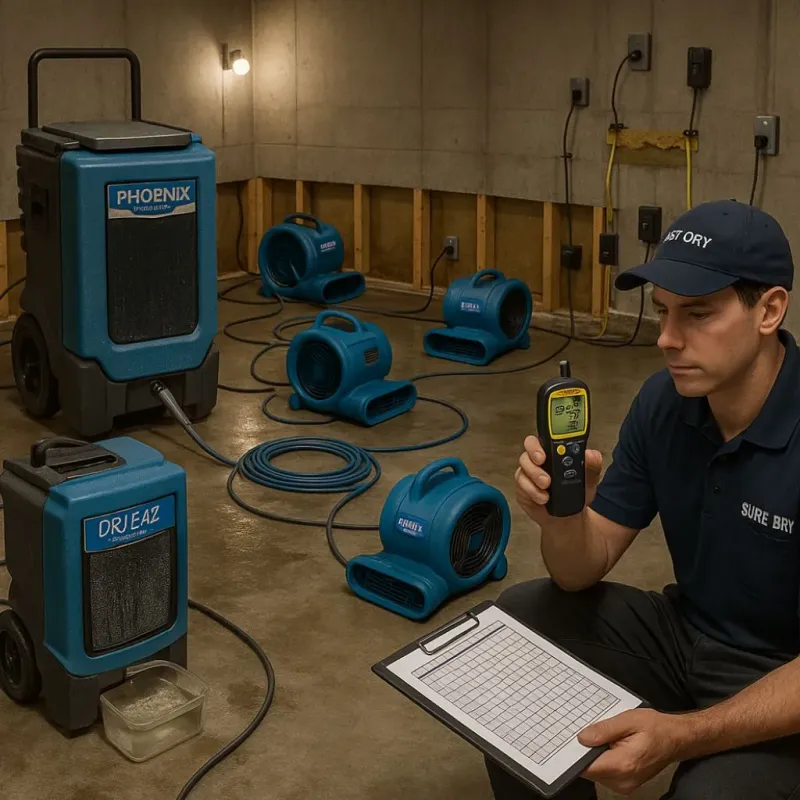 Structural Drying and Dehumidification process in Twin Lakes, VA